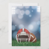 American Football Party Blue Invitation anniversai (Dos)