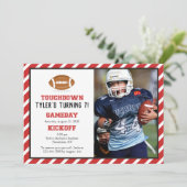 American Football Photo Invitation Anniversaire (Debout devant)