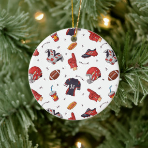 American Football Player Equipment met snacks Keramisch Ornament