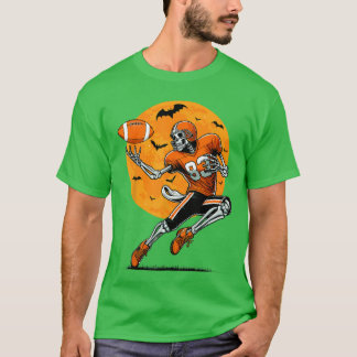 American Football Skeleton Boys Halloween Football T-shirt