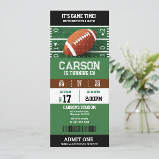 American Football Verjaardagsfeest Ticket Uitnodig Kaart