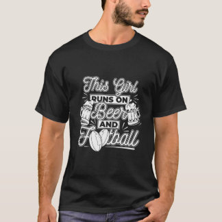 American Football Voetballer Speler Voetbal Bier T-shirt