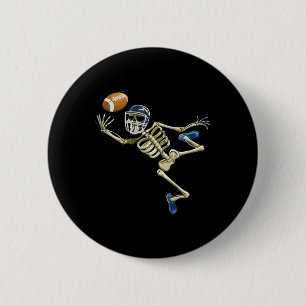 American Footll Skelet Halloween Mannen Boys Voetb Ronde Button 5,7 Cm