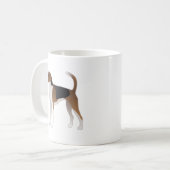 American Foxhound Basic Hondenras Illustration Koffiemok (Voorkant links)