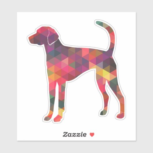 American Foxhound Geometric Pattern Silhouette Sticker (Vel)