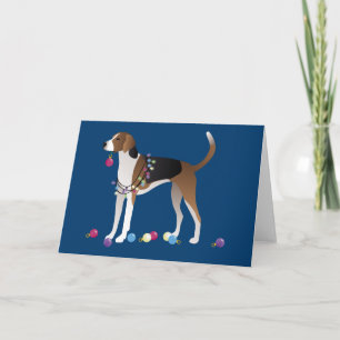 American Foxhound-kerstdesign Feestdagen Kaart