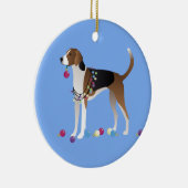 American Foxhound-kerstdesign Keramisch Ornament (Rechts)