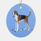 American Foxhound-kerstdesign Keramisch Ornament (Links)