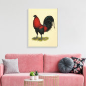 American Game BB Black Red Rooster Canvas Afdruk (Insitu (Woonkamer))