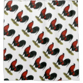 American Game BB Black Red Rooster Douchegordijn (Voorkant)
