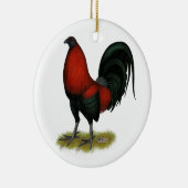 American Game BB Black Red Rooster Keramisch Ornament (Rechts)