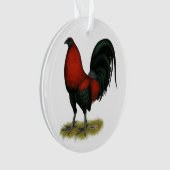 American Game BB Black Red Rooster Ornament (voorkant)
