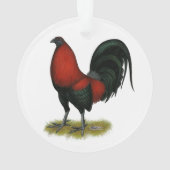 American Game BB Black Red Rooster Ornament (achterkant)
