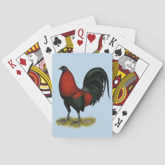 American Game BB Black Red Rooster Pokerkaarten (Achterkant)