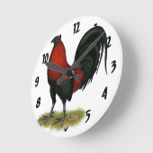 American Game BB Black Red Rooster Ronde Klok (Hoek)