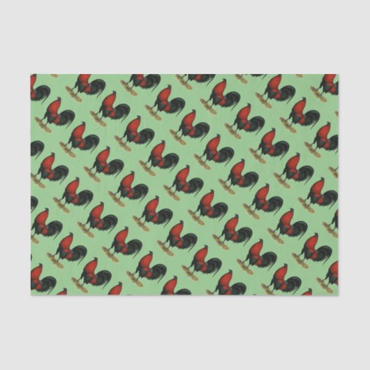 American Game BB Black Red Rooster Tissuepapier (Voorkant)