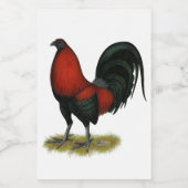 American Game BB Black Red Rooster Voedselcontainer Etiket (Enkel label)