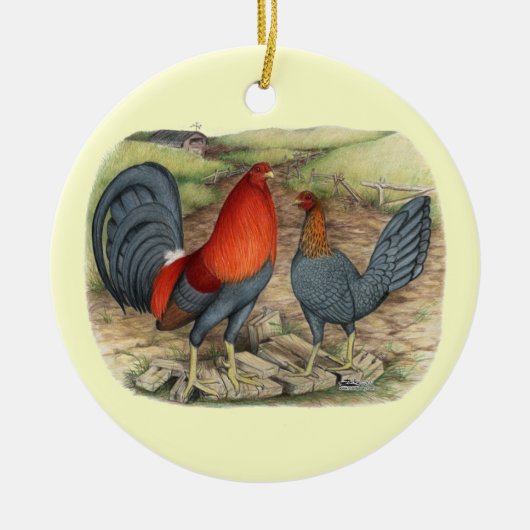 American Game Blue Reds Keramisch Ornament (Voorkant)