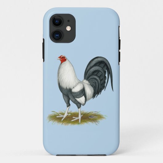 American Game Silver Blue Gamecock Case-Mate iPhone Case (Achterkant)