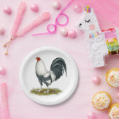 American Game Silver Blue Gamecock Papieren Bordje (Feest)