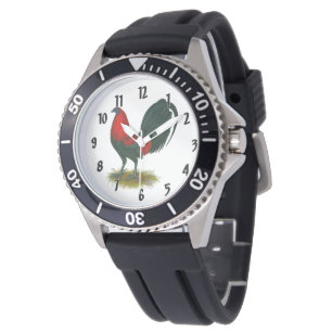 American Gamecock: Bruin Rood Horloge