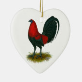 American Gamecock: Bruin Rood Keramisch Ornament (Rechts)