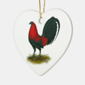 American Gamecock: Bruin Rood Keramisch Ornament (Links)