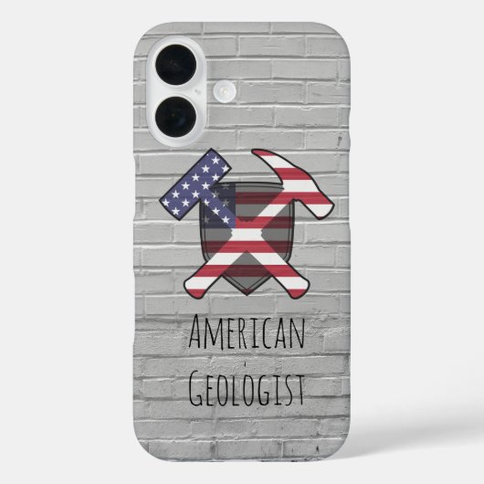 American Geologist Rock Hammer Shield Case-Mate iPhone Case (Achterkant)