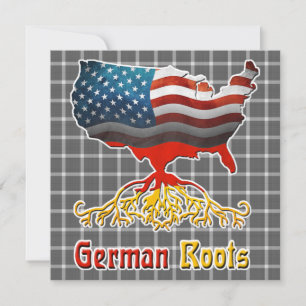 American German Roots Invitation Kaart