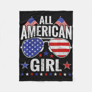 American Girls Sungles Familie Patriottisch 4e Jul Fleece Deken