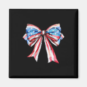American Girly 4 juli Amerikaanse vlag boog meisje Magneet