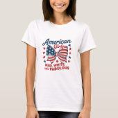 American Girly Rood Wit en Fabulous T-Shirt (Voorkant)
