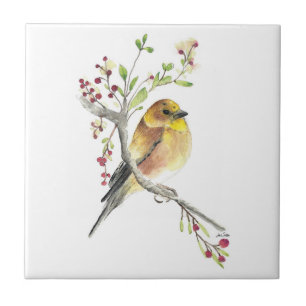 American Goldfinch Bird Aquarelle Carreaux céramiq