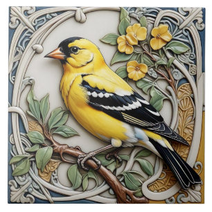 American Goldfinch - Carreaux en céramique Art Nou