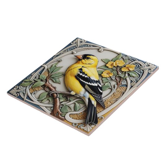 American Goldfinch - Carreaux en céramique Art Nou (Côté)