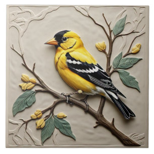 American Goldfinch - Carreaux en céramique Art Nou