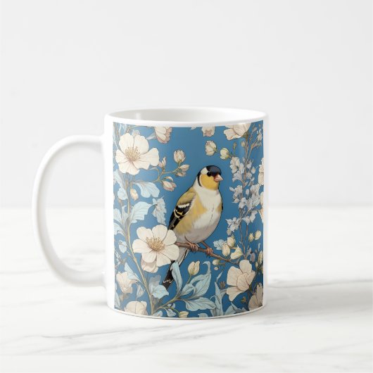 American Goldfinch William Morris Inspired Koffiemok (Links)