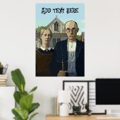 American Gothic, Ajouter un poster texte (Bureau à domicile)
