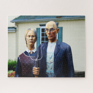 American Gothic Front Yard Jigsaw Puzzle