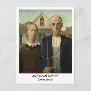 American Gothic, Grant Wood Oudere versie Briefkaa Briefkaart