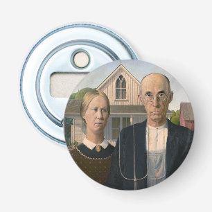 American Gothic: Landelijk leven Arme plattelandsb Button Flesopener