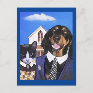 American Gothic Parody Spoof Briefkaart