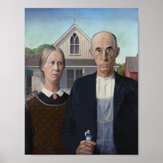 American Gothic - tube tandpasta knijpen Poster (Voorkant)
