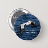 American Great White Pelican-knop Ronde Button 5,7 Cm (Voorkant /achterkant)