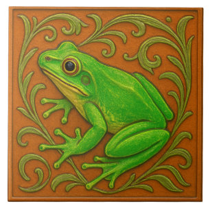 American Green Tree Frog - Keramische Tegel Tegeltje