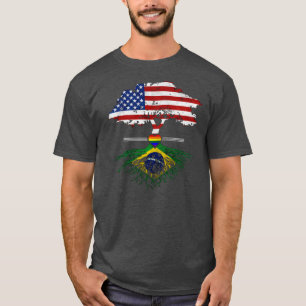 American Grown Brazililian Roots Gay Heart LGBT T-shirt