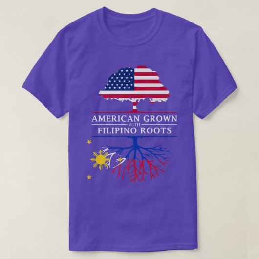 American Grown in Filipino Roots Filippijnen T-shirt (Design voorkant)