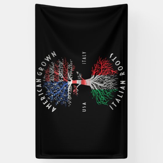 American Grown Italian Roots Italy Flag National Spandoek (Verticaal)