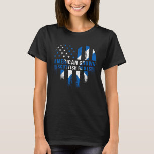 American Grown Scottish Roots Schotland Vlag Manne T-shirt