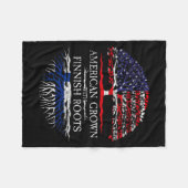American Grown With Finnish Roots Finland Fleece Deken (Voorkant (Horizontaal))